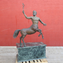 European creative statue bronze human with horse body sculpture for garden decoration